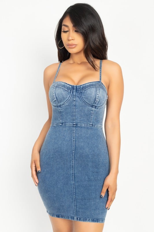 Denim diamond hot sale dress